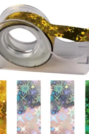 Rubans adhésifs - 6 rouleaux holographiques + dévidoir Satisfait Ou Remboursé