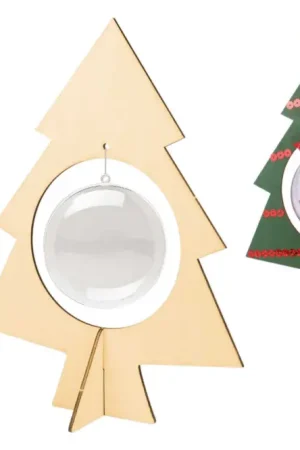 Promotion Saisonnière Sapins en bois et sa boule - 10 pièces