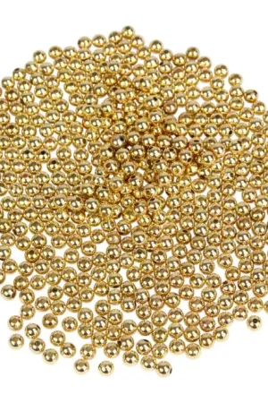 Perles rondes en plastique métallisé or - 1500 perles Prix Cassé