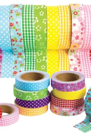 Tissus adhésifs assortis - 12 rouleaux Livraison Express
