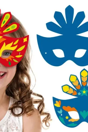 Top Vente Kit masques carnaval + gommettes - 6 pièces