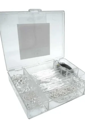 Top Vente Valisette d'apprêts argentés pour bijoux - 400 pièces