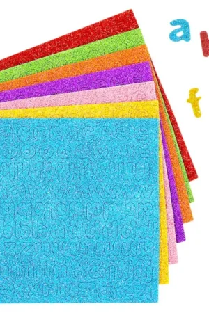 Stickers lettres en caoutchouc pailleté - 7 couleurs Meilleur Prix