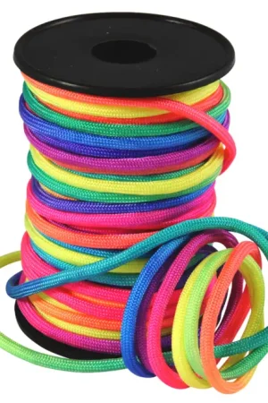 Dernière Chance Ficelle paracorde Arc-en-ciel, Ø 4 mm - 25 mètres