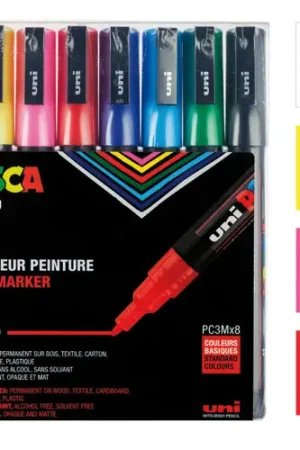 Vente Flash Marqueurs Posca PC3M - 8 couleurs