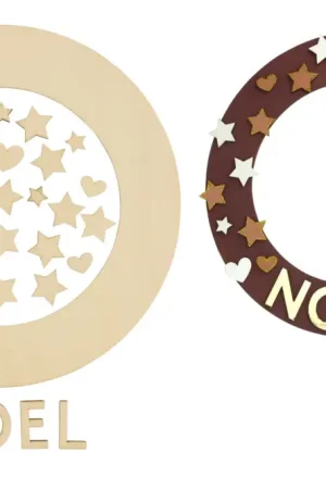 Dernier Modèle Couronne de Noël en bois + accessoires