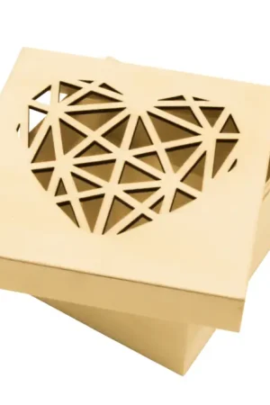 Boîte en bois découpe origami cœur Promotion Saisonnière