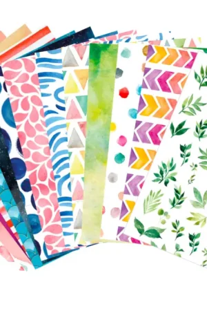Vente Directe Papier à motifs "Aquarelle", format A4 - 14 feuilles