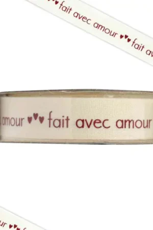 Vente Flash Ruban "Fait avec amour" - 2 mètres
