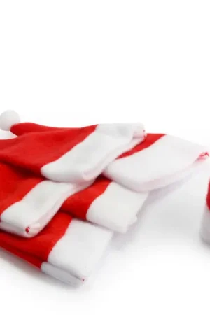 Petits bonnets de père Noël en feutrine - 6 pièces Authentique