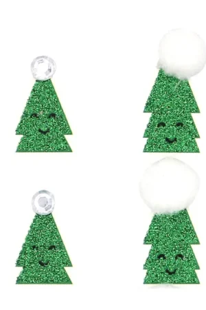 Top Vente Stickers pailletés sapins - 25 pcs