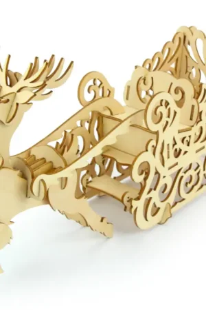 Meilleur Prix Maquette traineau et renne en bois à monter