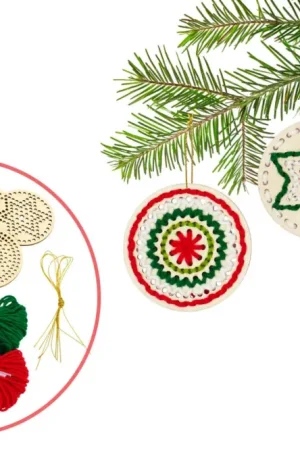 Prix Réduit Boules de Noël mandala à tisser - 6 pièces