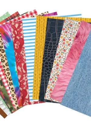 Bon Marché Papier motifs "Textile", format A4 - 30 feuilles