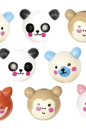 Offre Exclusive Perles en bois animaux mignons - 10 pièces