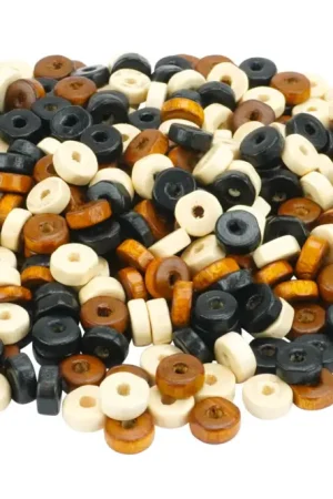 Perles rondelles en bois - 500 perles Offre Du Jour