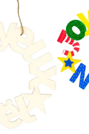 Couronne en bois "Joyeux Noël" Offre Limitée