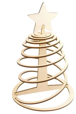 Promotion Saisonnière Sapins spirale en bois - 6 pièces