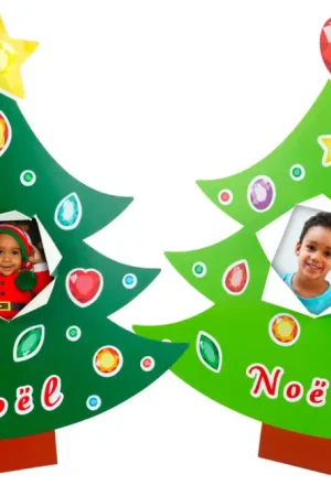 Certifié Kit sapins cadre photo + gommettes - 12 pièces