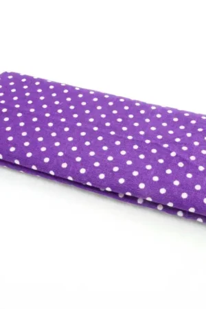 Expédition Rapide Coupon de tissu violet, pois blancs - 43 x 53 cm