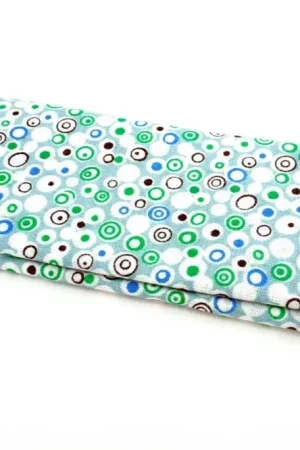Coupon de tissu imprimé cercles verts - 43 x 53 cm Achetez Aujourd'hui