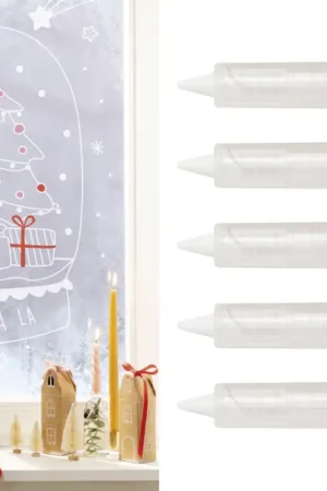 Crayons cire blancs pour vitres - 5 pièces Offre Limitée