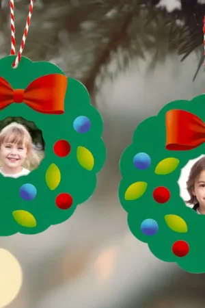 Kit mini cadres couronne de Noël à suspendre - 6 pièces Prix Bas