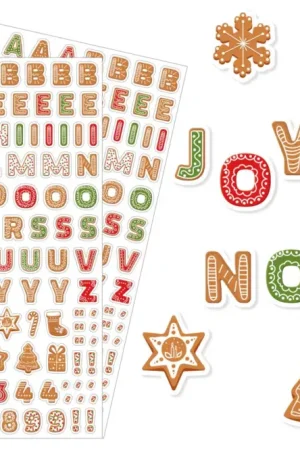 Usine Directe Gommettes de Noël “Lettres pain d'épices” - 250 pcs