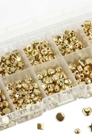Achat Immédiat Coffret de perles dorées - environ 500 perles