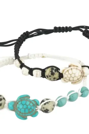 Bracelets shamballa tortues - 2 modèles assortis Bon Marché