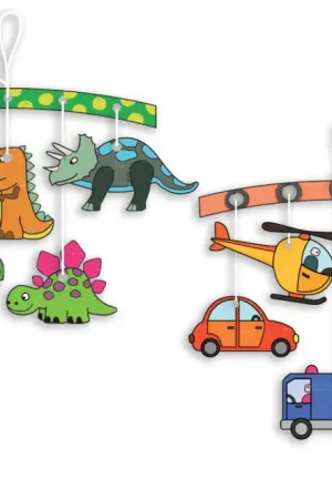 Acheter En Ligne Mobiles thème Dinosaure & Transports - 4 mobiles