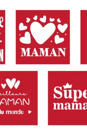 Populaire Pochoirs "Maman" - 5 pochoirs