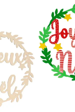 Couronne en bois Joyeux Noël Meilleure Vente