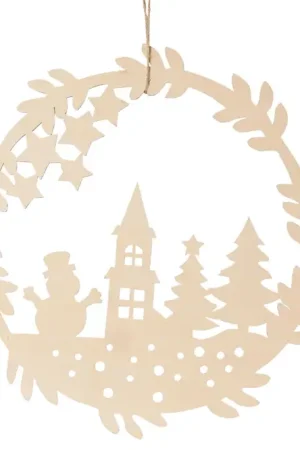 Couronne en bois décor Noël Commande En Gros