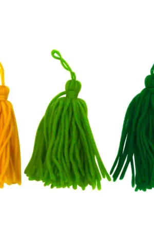 Super Prix Grands pompons, camaieu vert - 3 pcs