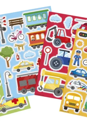 Stickers vitrostatiques "Les transports" - 50 pcs Meilleur Choix