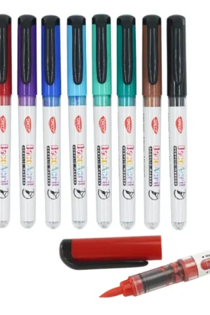Achat Immédiat Feutres acryliques pointe pinceau - 12 couleurs vives
