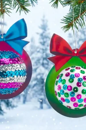 Dernier Modèle Kit boules de Noël sequins - 4 pièces