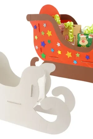 Top Vente Grand traîneau de Noël en carton blanc