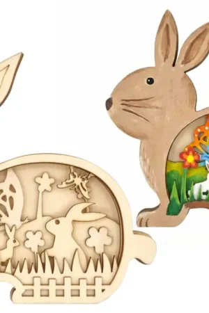 Scène de Pâques en bois à superposer Certifié